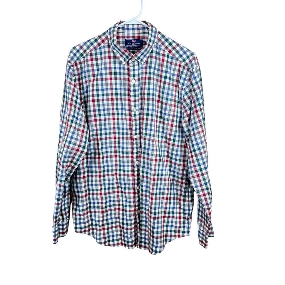 Vineyard Vines Men's Multicolor Plaid Murray‎ Button Down L/S Shirt Size L